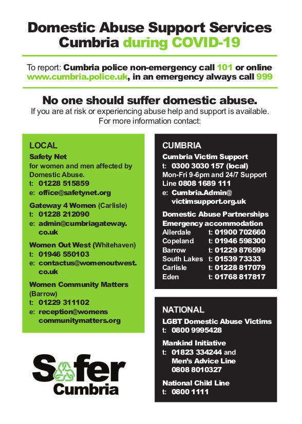 Safeguarding & DA flyer for Cumbria residents pt1