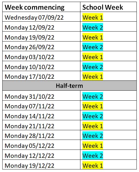 Beacon Hill School 2 week rotation dates